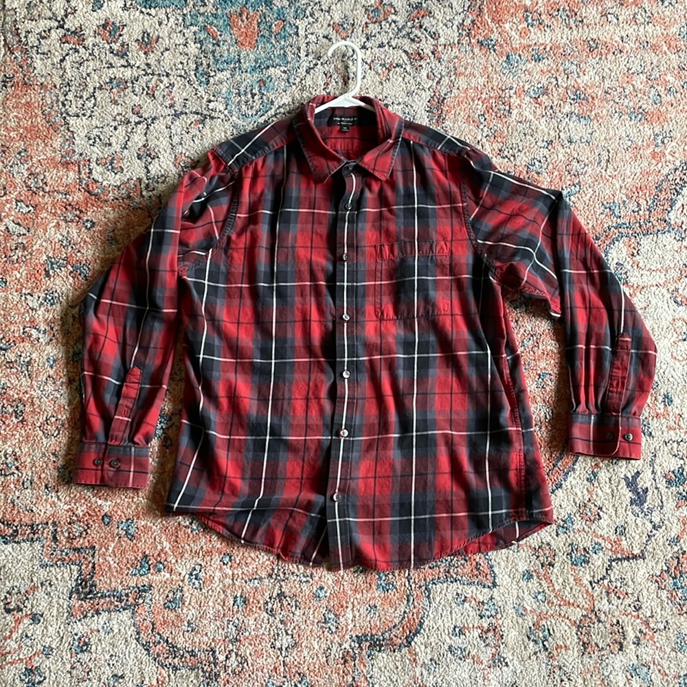 Banana Republic Lightweight Flannel - Red - XL